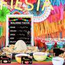 Taco Bar Decoration Kit, Mexican Fiesta Party Decorations Taco Bar Banner Sign Tent Garland for Cinco De Mayo Fiesta Mexican Theme Party Bachelorette Bridal Shower Wedding Birthday Taco Party Supplies