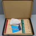 Horse Race Board Game Racing Game Thickened Solid Wood with 11 Luxurious Durable Classic Metal Horses with 2 Dice and 2 Boxes of Cards Horse Racing Game (Log Color, Rectangle)