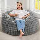 Hobestluk Bean Bag Chairs Beanbag Chair with Filler Adult Bean Bags with Fluffy & Machine Washable Cover, Giant Bean Bag Chairs for Aduts (Grey, 3FT-36" x 36" x 22")