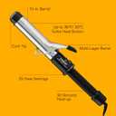 Conair Instant Heat 1.25-Inch Curling Iron for Medium & Long Hair, Long Barrel Curling Iron with 25 Heat Settings, Fast Heat-Up, Dual Voltage Hair Curler for Loose Curls & Beach Waves, Easy Clamp, Black, 1 1/4-Inch