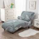 Printed Armless Chaise Lounge Indoor Slipcover Stretch Chair Covers for Living Room Bedroom Stretch Armless Lounge Chaise Slipcover (D)