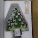 Hausse Christmas Ceramic Tree Night Light, Decorative Snow Covered Xmas Tree Nightlight with Lamp, Multicolor Bulbs & 360 Degree Swivel Plug with ON/Off Switch for Home Bathroom Bedroom Decor