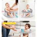 Baby Bath Seat for Babies 6 Months & Up, Bath Seats for Babies Sitting Up, 3 Baby Bath Toys, Open Design, Non-Slip, Compact Toddler Bath Seat. (Grey)