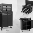 ERGOMASTER Tool Chest Heavy Duty Rolling Tool Box with Cabinet 5-Drawer for Lockable & Removable Cabinet for Garage and Workshop - Black