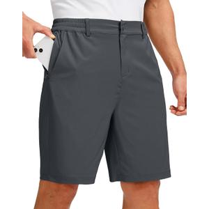 G Gradual Men's Golf Shorts with 5 Pockets 9" Light Weight Stretch Quick Dry Casual Dress Work Shorts for Men (Gray, S)