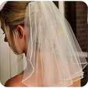 LUXCASTLE Short Bridal Veil Simple Wedding Veil White Bridal Veils Bachelorette Party Veil for Women and Brides (Crystal)