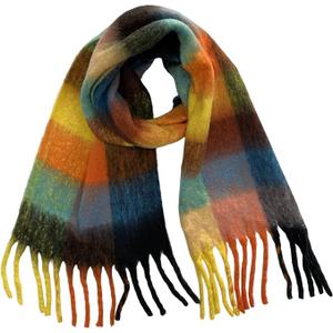 Winter Women Warm Scarf Women's Winter Scarfs for Women Colorful Plaid Scarves Thick Blanket Chunky Scarf