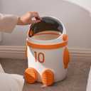 URALFA Astronaut Trash Can, 12 Liter /3.2 Gallon Bathroom Trash Can with Lid, Cute Garbage Can for Kids, Plastic Garbage Can with Swing Lid, Spaceman Wastebasket for Bedroom, Dorm, Living Room, Orange