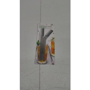 BIOSMART Reusable Stainless Steel Straw Set w/ Silicone Tips & 1 Cleaning Brush AND Crave Silicone Rainbow Whisk 2Ct, 2 Ct