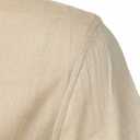 ZEROYAA Men's Linen Shirts Short Sleeve Summer Casual Button Down Beach Shirt with Pocket (Beige, L)