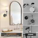 Glitnous Battery Operated Wall Sconce, Pleated Fabric Wall Sconces Battery Operated, Wireless Sconces Set of 2 with Removable Tail Pole, Rechargeable Wall Sconce for Bedroom, Living Room, Black