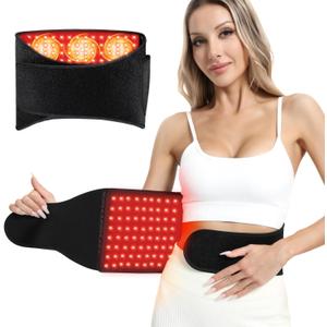 Red Light Therapy for Body: Infrared Light Therapy Belt Massage Pad with Vibration for Back, Waist, Shoulder, and Belly Pain Relief, Portable Relaxation for Home, Men & Women (Deep Black)