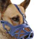 Mayerzon Dog Muzzle, Breathable Basket Muzzles for Small, Medium, Large and X-Large Aggressive Dogs Beagle German Shepherd Doberman, Cage Mouth Guard Stop Biting Chewing for Grooming Training, Large