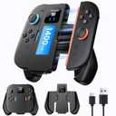 TRANSNOVO Charging Grip Compatible with Nintendo Switch 2 Joy-Con (2025), Ergonomic Controller Charger Grip Handle with 1400 mAh Built-in Battery, Magnet Lock, LED Indicator, Play & Charge While Gaming