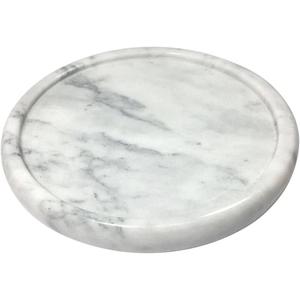 Natural Marble Tray, Circular Marble Stone Decorative Tray for Counter，Jewelry, Vanity,White Round Small Tray, 5-1/2" Diameter, (White)