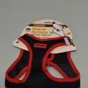 Best Pet Supplies - All Weather Mesh/Plush, Reflective, No Pull Harness for Small, Medium Dogs, Cats - Secure with Hook & Loop Fastener, Buckle, Double D-Rings - Black/Red Trim, S