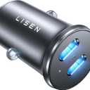 LISEN 90W USB C Car Charger for iPhone 17 Car Charger 40W Fast Charging, 2-Port PD 45W & QC 3.0 Cigarette Lighter USB Charger [All Metal&Mini] for iPhone 17 Air/16/15/14/13 Pro,Samsung Galaxy S26/S25