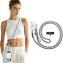 MAGEASY Universal Cell Phone Lanyard - Anti-Theft Thick Rope Crossbody Phone Strap for iPhone 17 Pro Max & Most Smartphones, for Men & Women | 8.3mm Gray