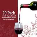 Reli. (20 Pack Disposable Wine Glasses 12 oz | Stemless Plastic Wine Glasses for Parties | BPA-Free, Shatterproof Plastic | Clear Drinking Party Cups for Cocktails, Whiskey, Wedding