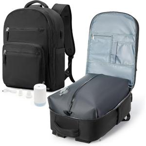 winspansy Vacuum Backpack Travel Compression Bags with Pump Carry-on for Travel Personal Item Waterproof Laptop College Casual Daypack Backpacks Flight Approved for Men Women Mochila de Viaje Black