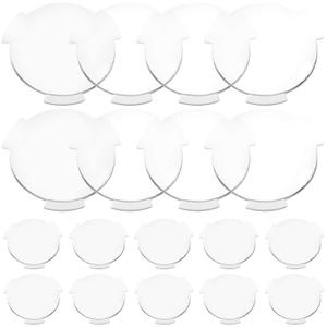 Biconvex VR Lenses, 20 Pack 25mm x 45mm Focal Length Double Convex Lens, Flanged Winged Design for DIY Virtual Reality Viewers, STEM Physics Science Projects, Clear Acrylic