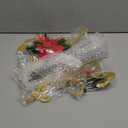 Voxary 2-Pack Christmas Solar Pathway Lights Outdoor Waterproof, Xmas Metal Reindeer Garden Stake Lights with Poinsettia Decorations for Yard Lawn Walkway Porch Holiday Decor