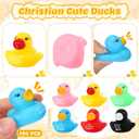 Realspring 180 Pcs Christian Rubber Ducks for Kids Jesus Love You Vbs Christian Religious Party Favors for Sunday School Church Party Classroom (Colorful)