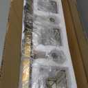 Ralbay Modern Gold Vanity Lights - 6-Light Gold Crystal Bathroom Vanity Lights Over Long Mirror