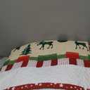 Evenhug Christmas Quilt Set,3-Piece King Size Christmas Santa Tree Elk Christmas Themed Patchwork Bedding Set Reversible Coverlet Set with 2 Pillow Shams, 106" x 96"