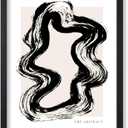 Poster Master The Abstract Poster - Ink Dry Brush Print - Black Ink & Brush Stroke Art - Monochrome & Black & White Art - Living Room or Bedroom Decor - 8x10 UNFRAMED (8L" x 10W", Style-13)