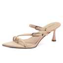 LUMUTA Women's Stiletto Flip Flop Sandals Pointed Toe Open Toe Thin Strap Mules Comfortable Non Slip Soft Soled High Heeled Sandals Wedding Parties Slip On Dress Shoes. 8 Size