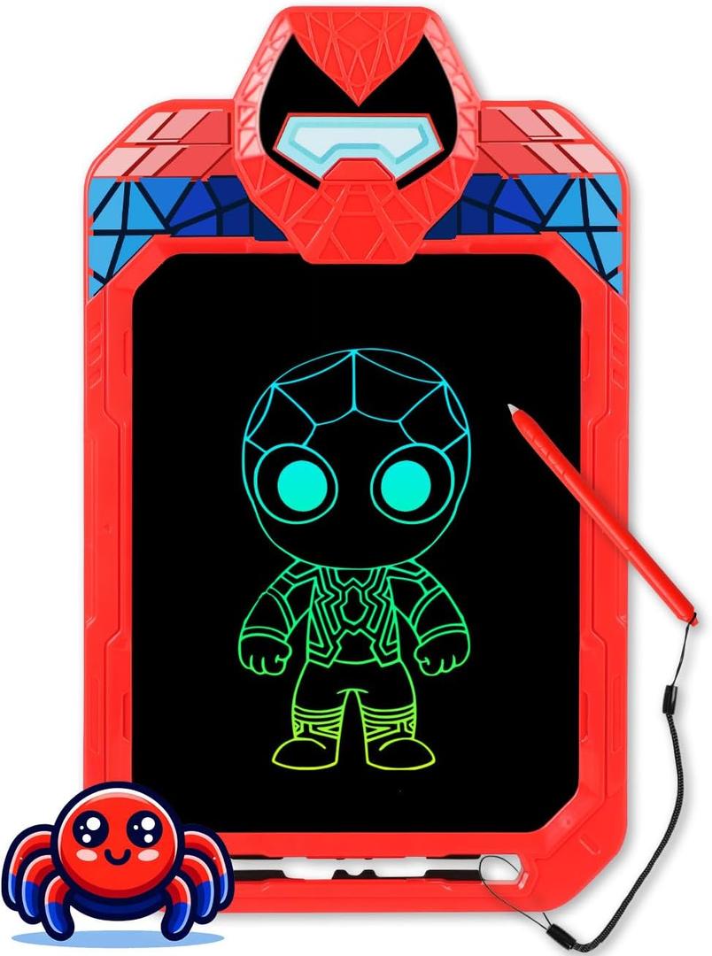 LCD Writing Tablet for Kids 10 Inch Spider Hero for Toddler 3 4 5 6 7 8 - Paint, Doodle Board, Drawing Pad - Travel Toys, Road Trip Car Activities, Birthday Christmas Gift Boys & Man