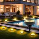 Joomer Solar Ground Lights, 8 Pack 8 LED Solar Lights Outdoor IP68 Waterproof Solar Disc Lights In-Ground Landscape Lighting Outdoor Lights for Patio Pathway Lawn Yard Driveway Walkway (Warm White)