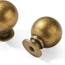 Brass Drawer Knobs 2 Pack 1 Inch Antique Brass Cabinet Knobs Kitchen Cabinet Hardware Vintage Ball Knobs Antinque Gold Pulls for Drawers.