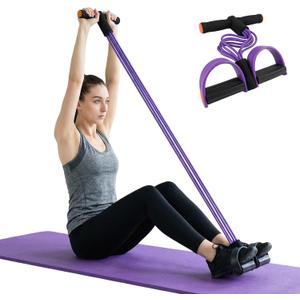 2 x Upgraded Durable 6-Tube Pedal Resistance Strap with Handle, Natural Rubber Fitness Resistance Strap, Multifunctional Fitness Strap, Suitable for Abdominal, Waist, arm, and Leg Shaping Training