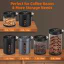Automatic Vacuum Coffee Canister, 1.3L Coffee Container with Smart Pressure Sensor,LED Display,Window,Scoop Rechargeable Airtight Electric Coffee Bean Storage for Home Kitchen Ground Food Tea Storage