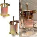 Sliding Mirror Door Rollers Assembly Fit Contractors Part #W8020C, 1-1/2" Nylon Concaved Wheels, 2-1/2" Hole Centers, Top Adjustable, Yellow Zinc Plated, 2 Pack