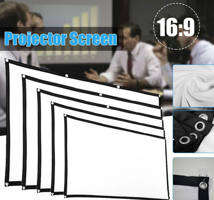 Portable 100/120/150 Inch Anti-Crease Projector Screen for Home & Indoor/Outdoor Use 120 Inches