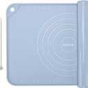 Silicone Pastry Mat 20"*16" Extra Thick Non Stick Baking Mat Food Grade Silicone Dough Rolling Bake Mat with Edge Heightening Blue