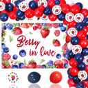 Berry in Love Bridal Shower Decorations Blueberry Strawberry Backdrop Blue Red Balloon Garland Arch Kit for Women Berry Theme Bridal Shower Wedding Engagement Bachelorette Party Decor Supplies 5x3ft