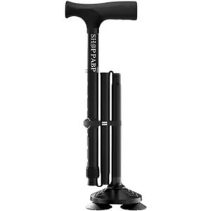 Walking Cane for Men & Women - Foldable, Adjustable, Collapsible, Free Standing Cane, Pivot Tip, Heavy Duty, with Travel Bag | Walking Sticks for Seniors & Adults [Black]