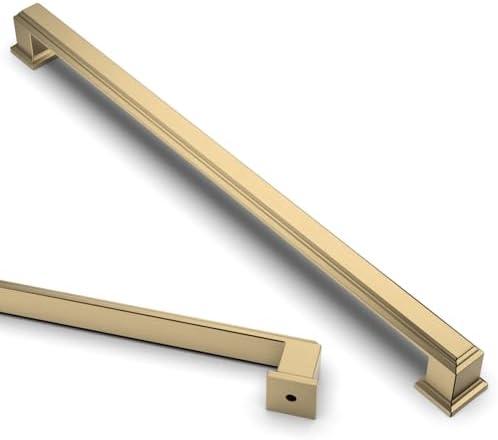 Asidrama 6 Pack 15 Inch(381mm) Brushed Brass Kitchen Cabinet Handles Cabinet Pulls Kitchen Cabinet Hardware for Cupboard Drawer Pulls