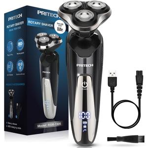 Electric Razor for Men - Rechargeable Electric Shaver for Men, Rechargeable Waterproof Wet Dry Cordless Razor