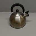 Primula Stewart Whistling Stovetop Tea Kettle Food Grade Stainless Steel, Hot Water Fast to Boil, Cool Touch Folding, 1.5-Quart, Brushed with Black Handle