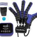 Hand Rehabilitation Robot Gloves Mobility Finger Training Equipment for Hemiplegia Stroke Cerebral Palsy Patient with USB Chargeable Left Hand (Blue Size M)