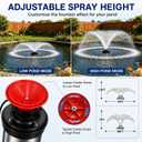 Pond Fountain Aerator, 1HP 15000 GPH with Timer and 100 FT Cord