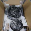 Fanbulous Ceiling Fans with Lights and Remote, 42 inch Low Profile Flush Mount Ceiling Fan,White Modern Ceiling Fan with LED Light for Bedroom Indoor Outdoor-5 Reversible blades, 3CCT, 6 Speeds, Timer (Black)