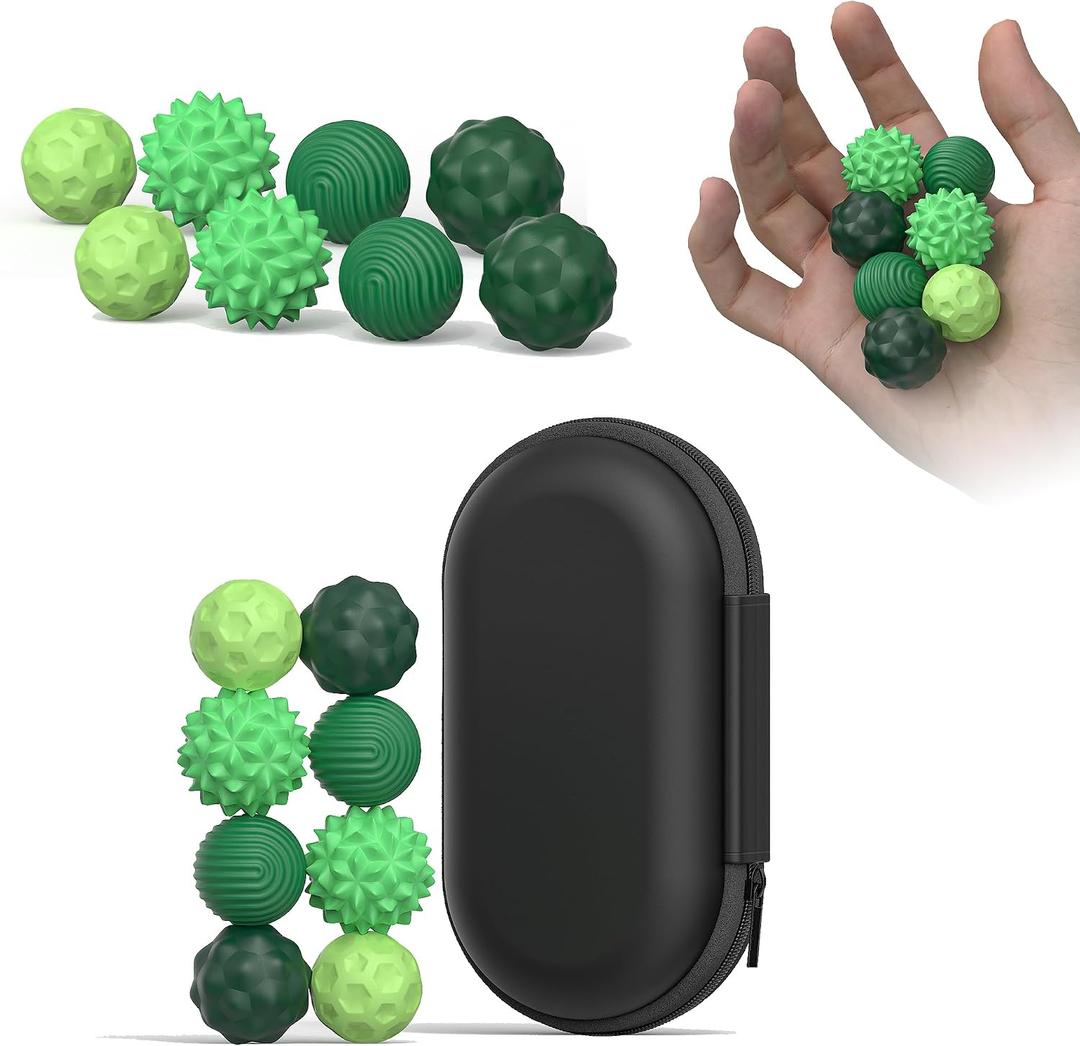 2 x Silicone Magnetic Fidget Ball Toy Set - 8PCS Stress Relief Sensory Toys for AdultsAutism, ADHD, and Anxiety Office Desktop ToyIdeal Gifts for Women, Men, Size S