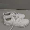 Puma Womens Smash V3 Platform Lace Up Sneakers Shoes Casual (10, Puma White-Puma White-Puma Silver)