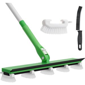 Grout Cleaner Brush with 66'' Long Handle Stiff Bristle Multi-Line Cleaner Adjustable Heads Grout Scrub Crevice Cleaning Brush for Tile Floor, Shower, Bathroom, Kitchen, Wall